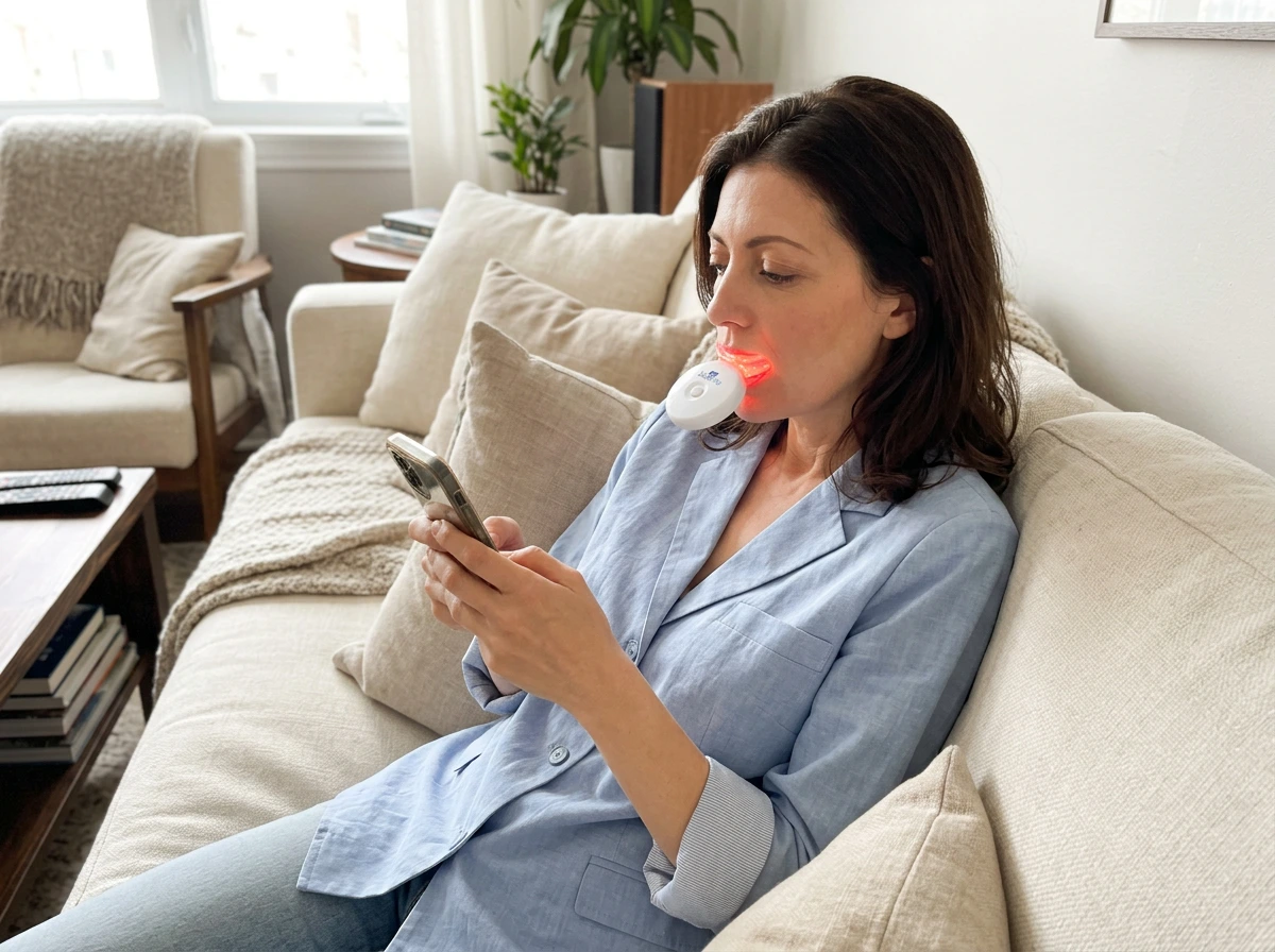 Customer using 360Brite at home